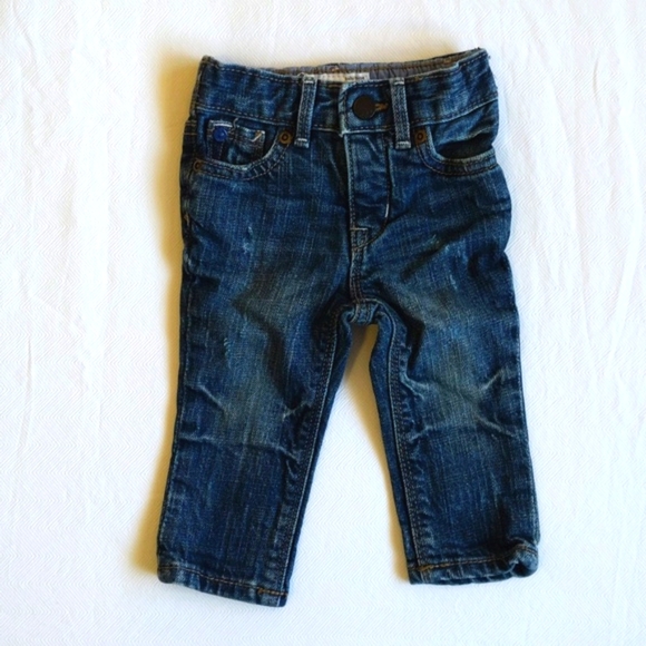babyGap 1969 distressed straight leg denim jeans 6-12 months baby boy - Picture 1 of 7